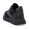 Remonte Low Wedge Laced Side Zip Shoe - Black Combi